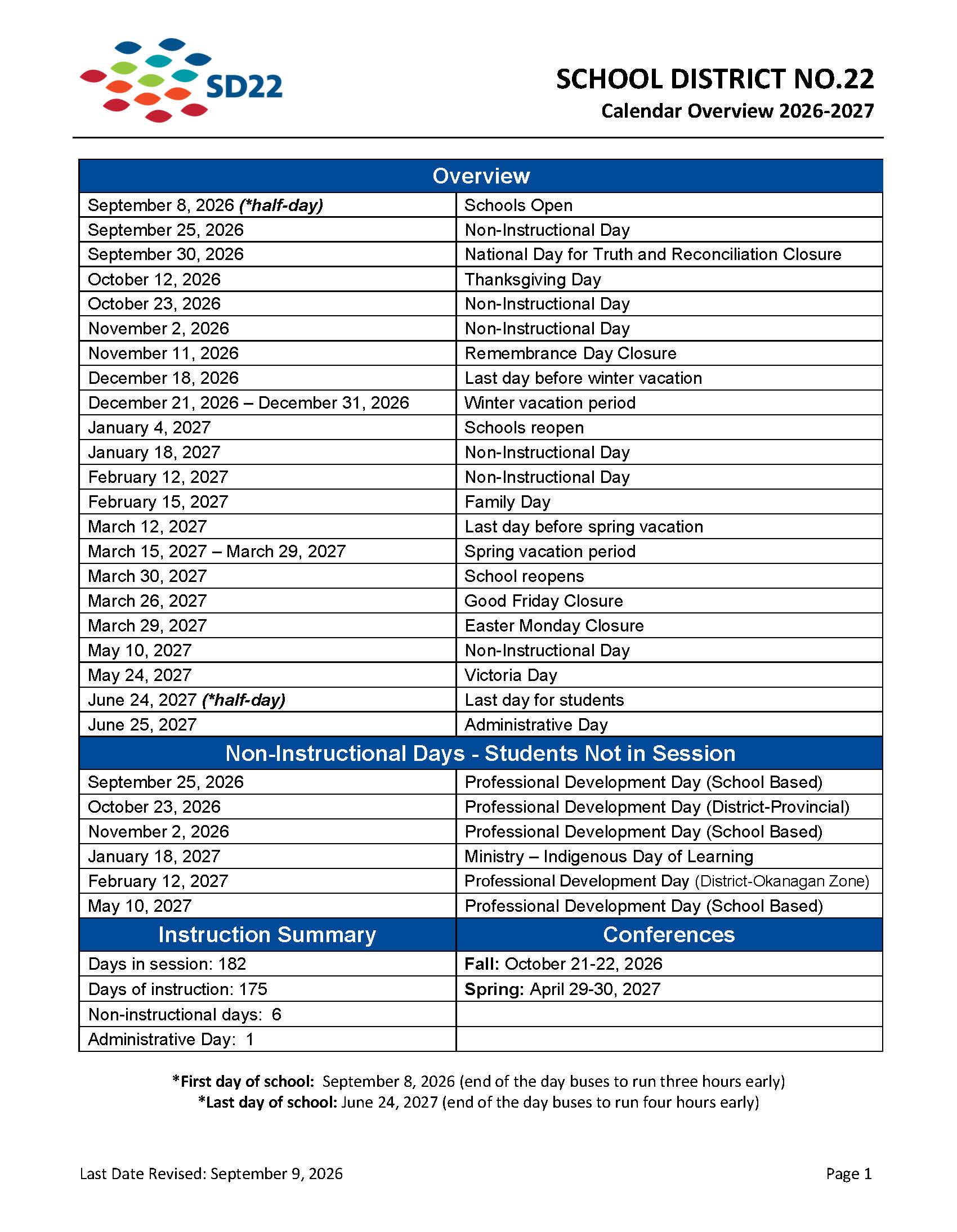 School Calendar Overview 2026 2027 Final 09092026